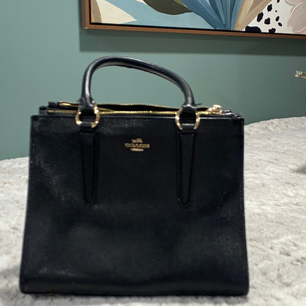 Coach Black Satchel with Gold Hardware